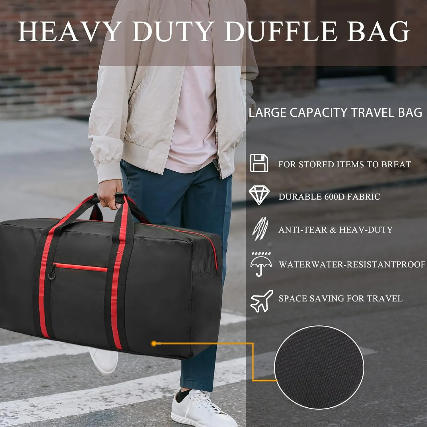 100L Large Duffle Bag for Travel 31.1” Diffle Bag - Overnight Weekender Camping, Storage for Men Women, 2 Pack