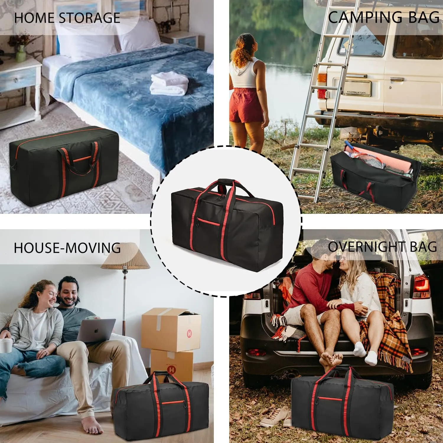 100L Large Duffle Bag for Travel 31.1” Diffle Bag - Overnight Weekender Camping, Storage for Men Women, 2 Pack