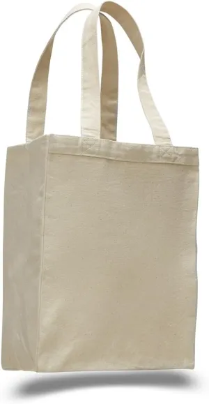 (12 Pack) Set of 12- Extra Heavy Duty Canvas Tote Bag with Gusset (Natural)