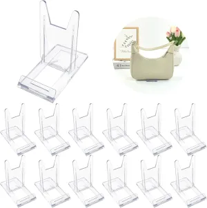12 Sets of Adjustable Purse Display Stand Clear Acrylic Handbag Stand Holder for Wallet Purses Handbag Bag Clear Stand for Display， Acrylic Purse Display Case for Party Wedding Home Decoration Birthday