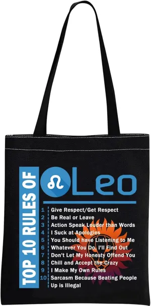 12 Zodiac Signs Gift Birthday Gifts for Women Top 10 Rules Of Zodiac Handle Bag Horoscope Tote Bag
