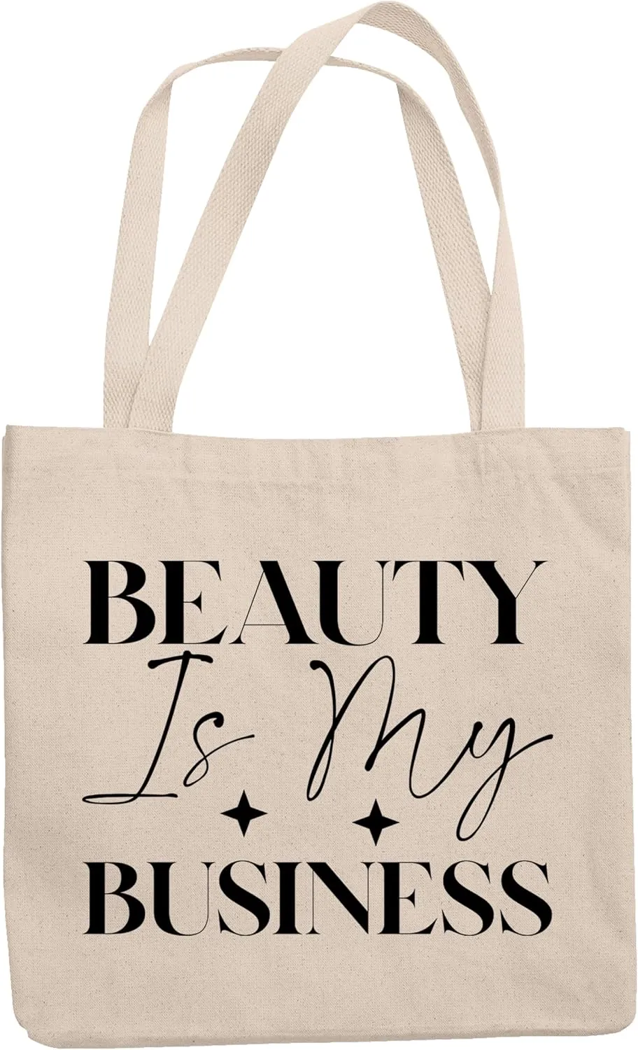 12oz Canvas Tote Bag - Beauty Is My Business, Cosmetics Retailer, Beautician or Salon Owner Quote - Beauty Themed Merch for Makeup Artist or Cosmetologist, Gift for Makeup Lovers & Beauticians