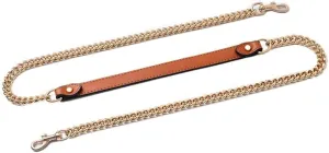 1.38" Width Iron Flat Chain Purse Chain Accessories Purse Straps Horseshoe Clasp Gold Chain(Red Brown)