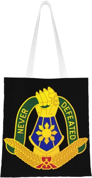 149Th Maneuver Enhancement Brigade's Distinctive Unit Insignia Tote Bag for Women Canvas Shopping Bags Reusable Beach Bag Grocery Bags Tote Shoulder Bag Gift Bags