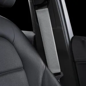 1P Genuine Cowhide Leather seat Belt Cover pad,car Seatbelt Covers Strap Shoulder Cushion for Driver Accessories,Backpack, Shoulder Bag (Grey)