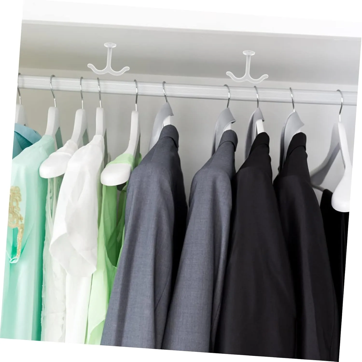 1set Metal Closet Hooks Dual Prong Hangers for Coats Towels Handbags Stylish Design for Home Organization Sturdy Construction 4pcs