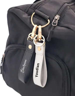 2 Pack Personalised Leather Keychain Custom Keychain Personalised Keychain for Men and Women Custom Name Date or Phrase - Size 5.5 * 1.18INCH