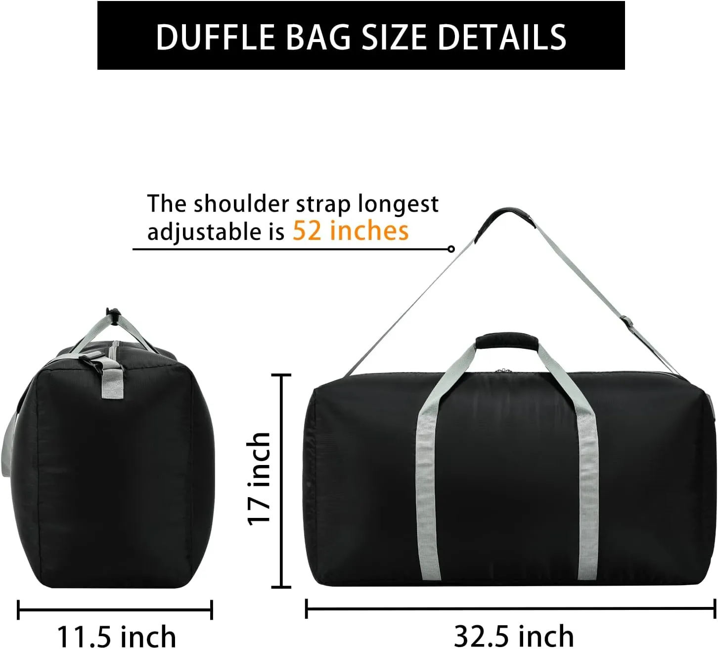 2 Packs Extra Large Duffel Bag 32.5 inch 105L Travel Duffel Bag lightweight Luggage Bag