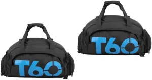 2 Pcs Backpack Portable Sports Handbag Gym Bag Reels Cleat Bags for Sports Titanium Tent Stakes Traveling Bags Sport Bags Men and Women Training Bag Shoulders Polyester (Color : Black Bluex2p