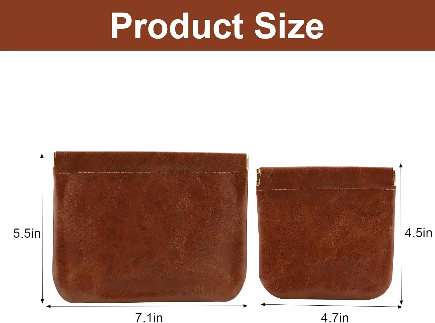 2 PCS Small Makeup Bag for Purse,Premium Leather Small Makeup Pouch Purse,Mini Cosmetic Bag for Travel,Portable Travel Pouch with Quick Access Design,Neutral,elegant and stylish(Mocha Brown)