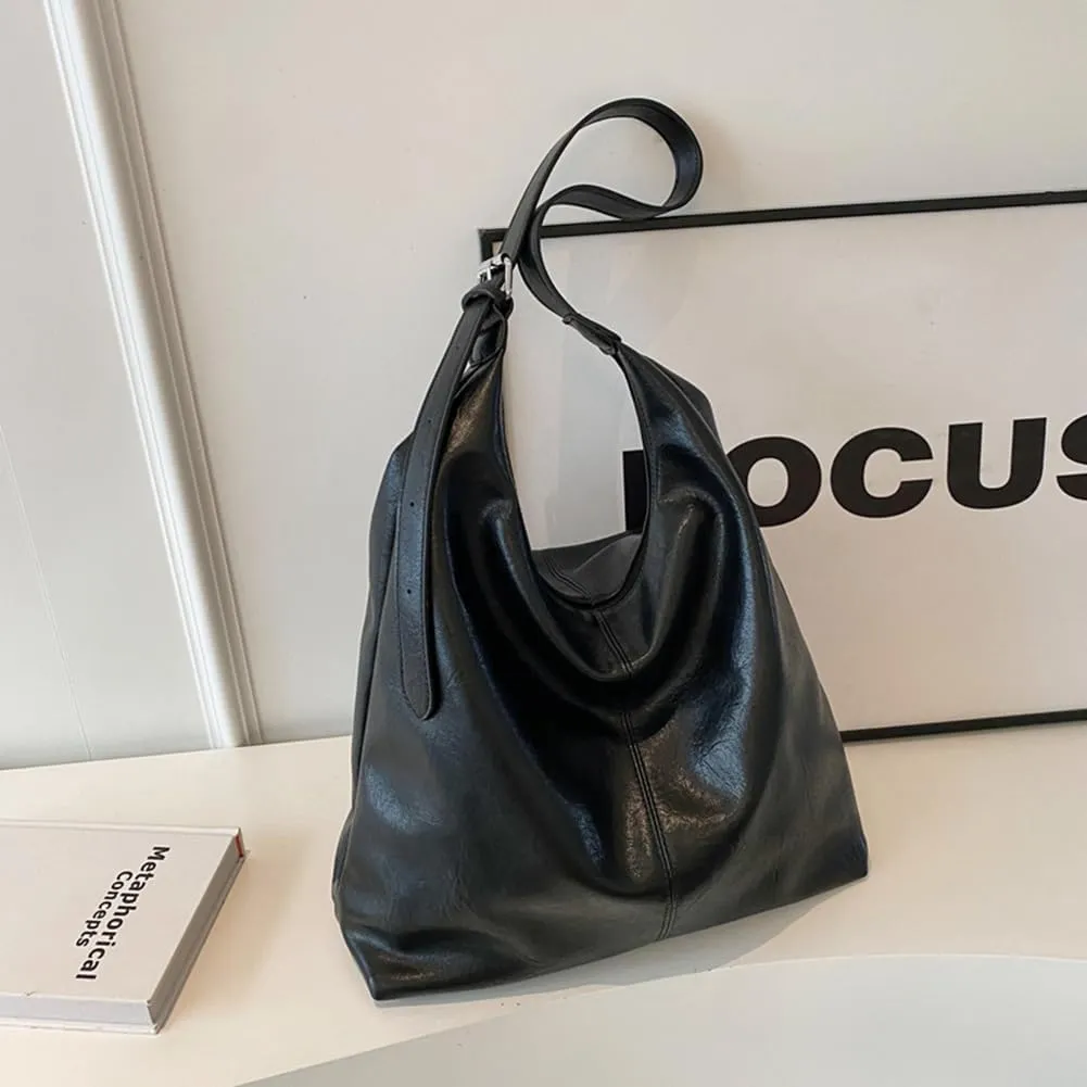 2 Pcs Women PU Crossbody Bag Underarm Bag Stylish Large Capacity Shoulder Bag Fashion Work Tote Bag with Adjustabl