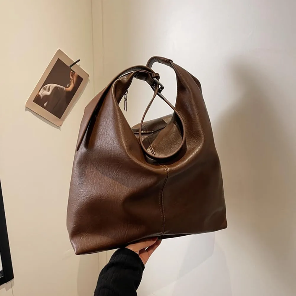 2 Pcs Women PU Crossbody Bag Underarm Bag Stylish Large Capacity Shoulder Bag Fashion Work Tote Bag with Adjustabl