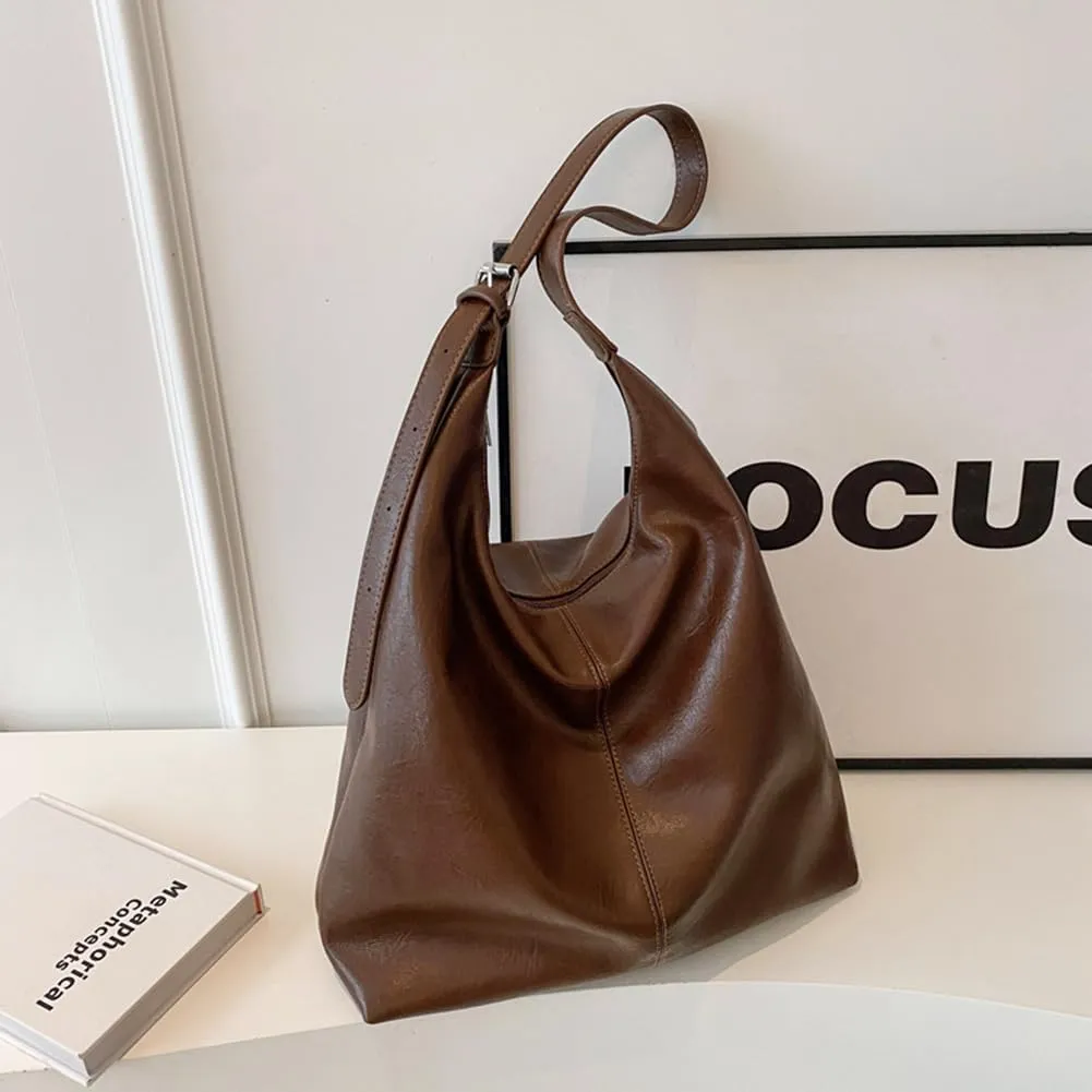 2 Pcs Women PU Crossbody Bag Underarm Bag Stylish Large Capacity Shoulder Bag Fashion Work Tote Bag with Adjustabl