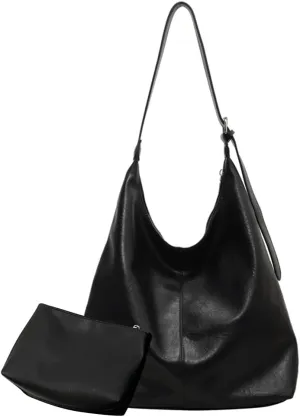 2 Pcs Women PU Crossbody Bag Underarm Bag Stylish Large Capacity Shoulder Bag Fashion Work Tote Bag with Adjustabl