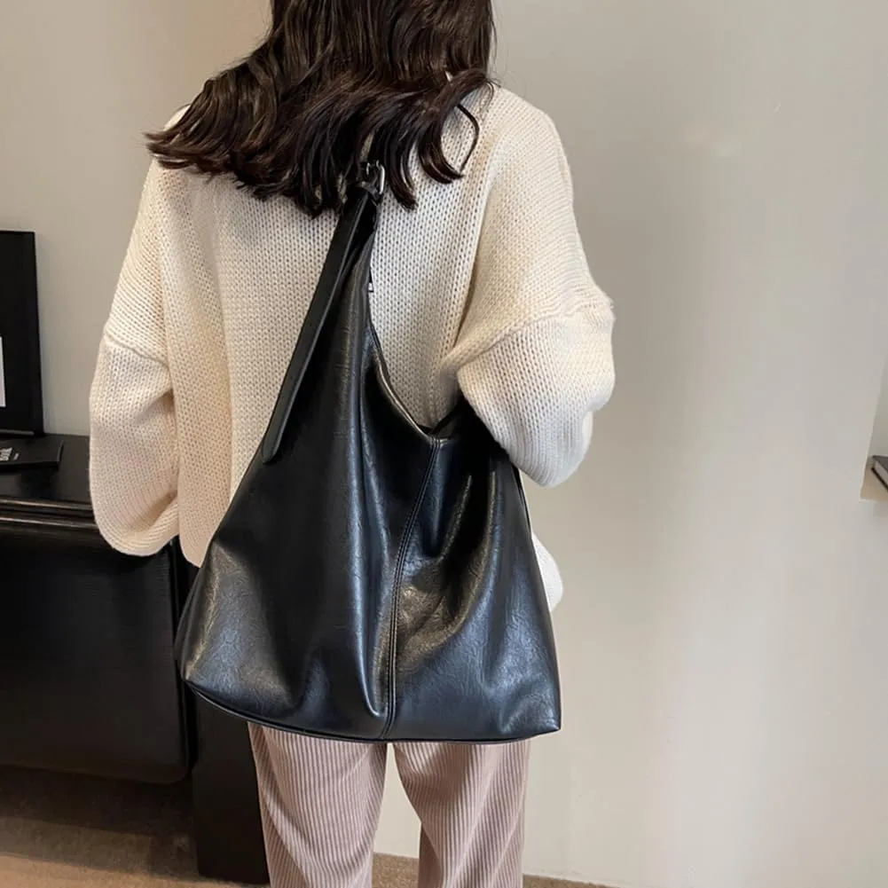 2 Pcs Women PU Crossbody Bag Underarm Bag Stylish Large Capacity Shoulder Bag Fashion Work Tote Bag with Adjustabl