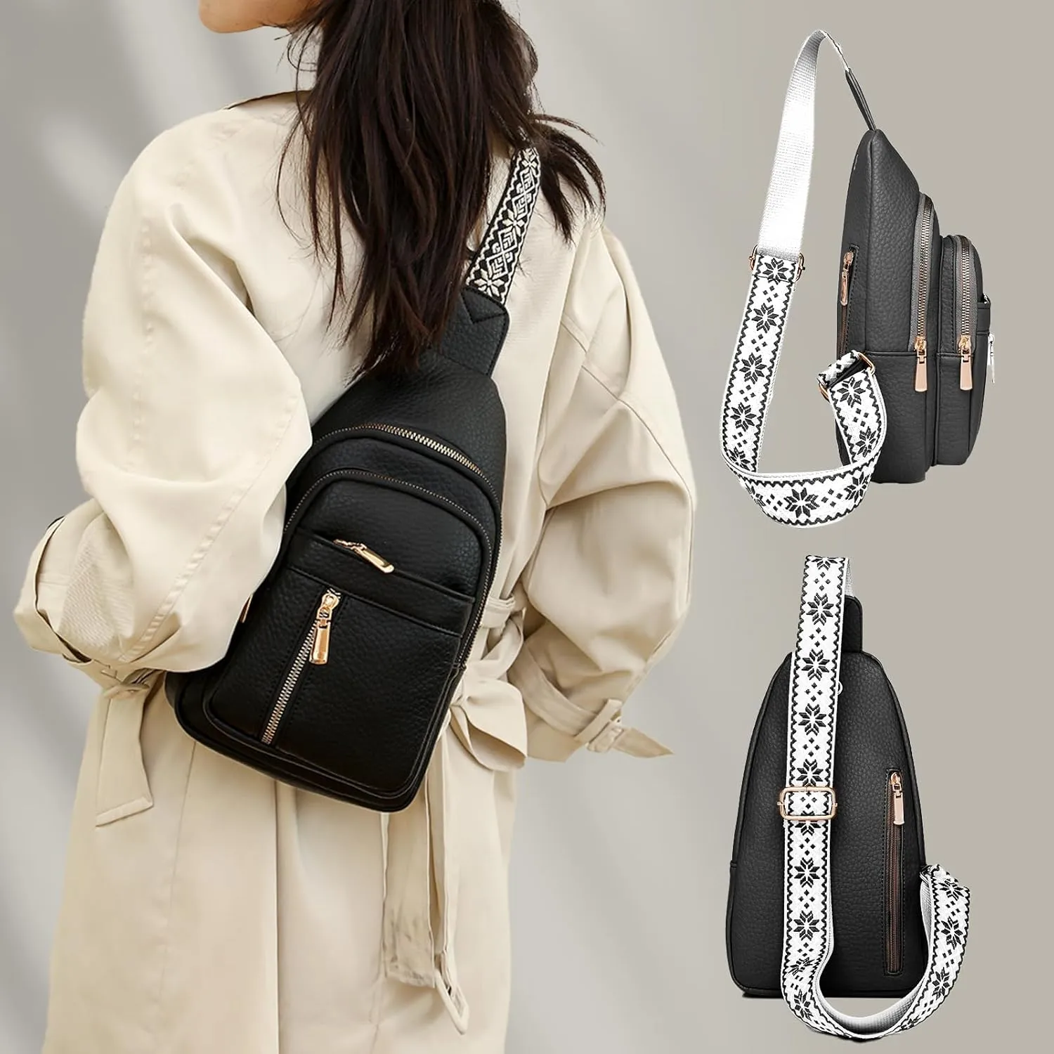 2025 Crossbody Bag,Travel Small Sling Bag Crossbody Bags for Women-Vegan Leather Fanny Pack Crossbody Bags for Women