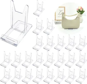 24 Sets of Adjustable Purse Display Stand Clear Acrylic Handbag Stand Holder for Wallet Purses Handbag Bag Clear Stand for Display，Acrylic Purse Display Case for Party Wedding Home Decoration Birthday
