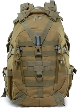25L Nylon Fabric Backpack Outdoor Backpacks Camping Hiking Backpack Trekking Daypack, Khaki, One Size