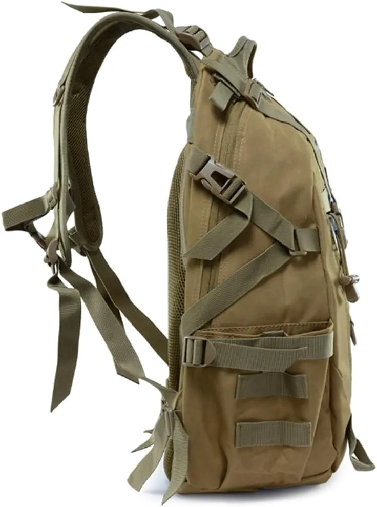 25L Nylon Fabric Backpack Outdoor Backpacks Camping Hiking Backpack Trekking Daypack, Khaki, One Size