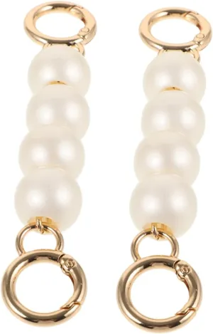 2PCS Strap Extender for Crossbody Bags Elegant Pearl Chain Extender for Handbags and for Stylish Accessory Enhancement Versatile Use for Any Occasion