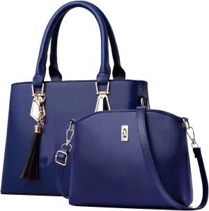 2PCS Women's Handbag Set, Large Capacity Fashionable PU Leather Shoulder Bag and Handbag, Ideal for Daily Use
