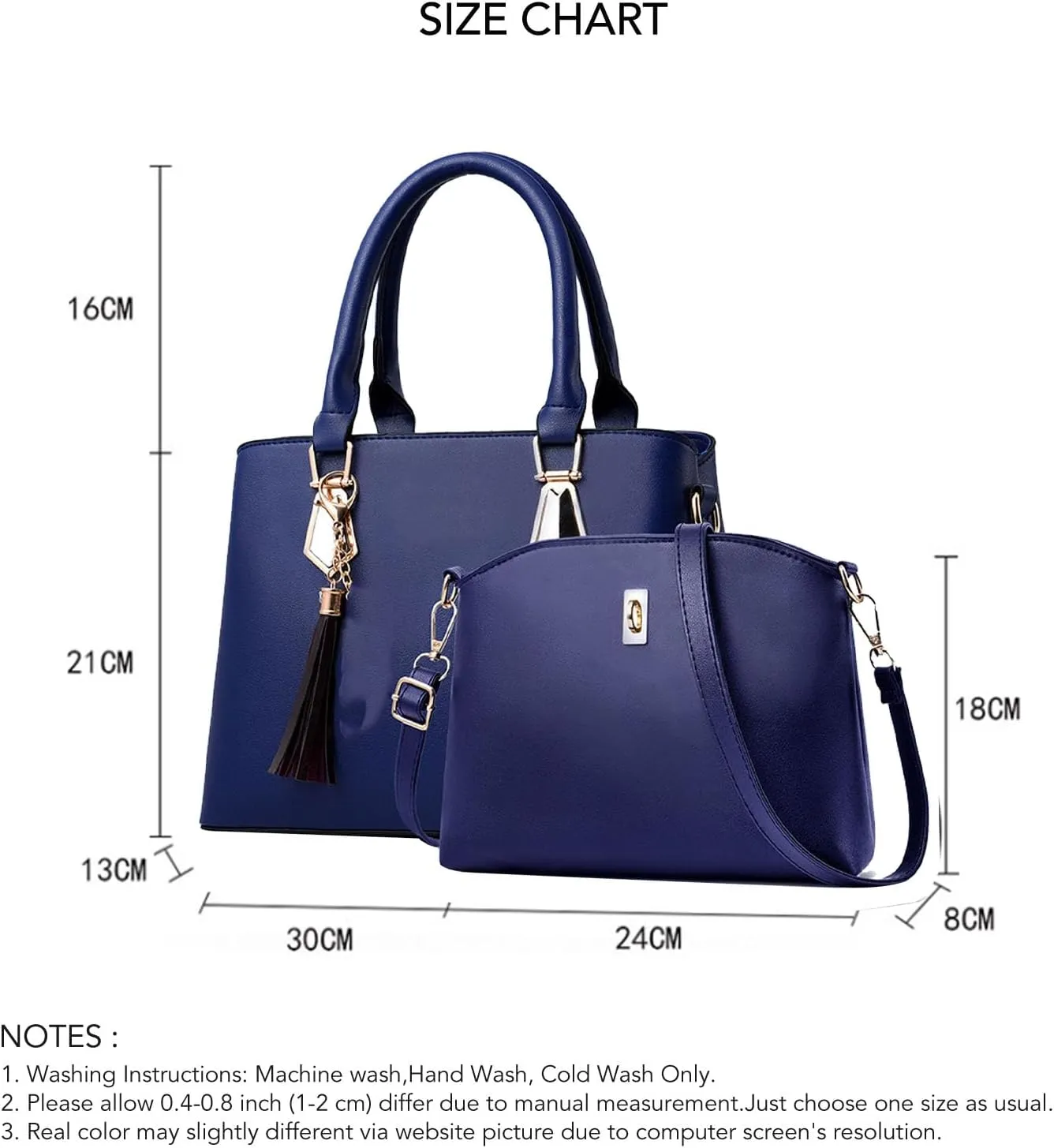 2PCS Women's Handbag Set, Large Capacity Fashionable PU Leather Shoulder Bag and Handbag, Ideal for Daily Use