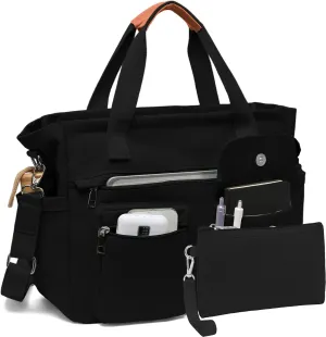 2Pcs/Set Large Canvas Tote Bag for Women, Laptop Work Bags Crossbody Shoulder Hobo Messenger Handbag Purse Travel Gym Totes