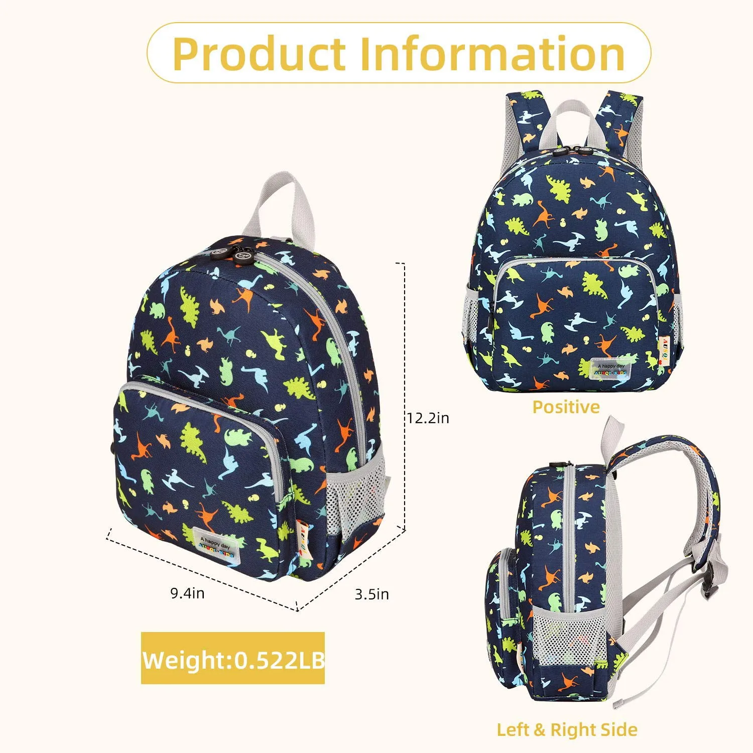 3D Dinosaur Backpack Toddler Backpacks for Boys and Girls Kids Backpack Waterproof Preschool Safety Harness Leash (Dinosaur Paradise)