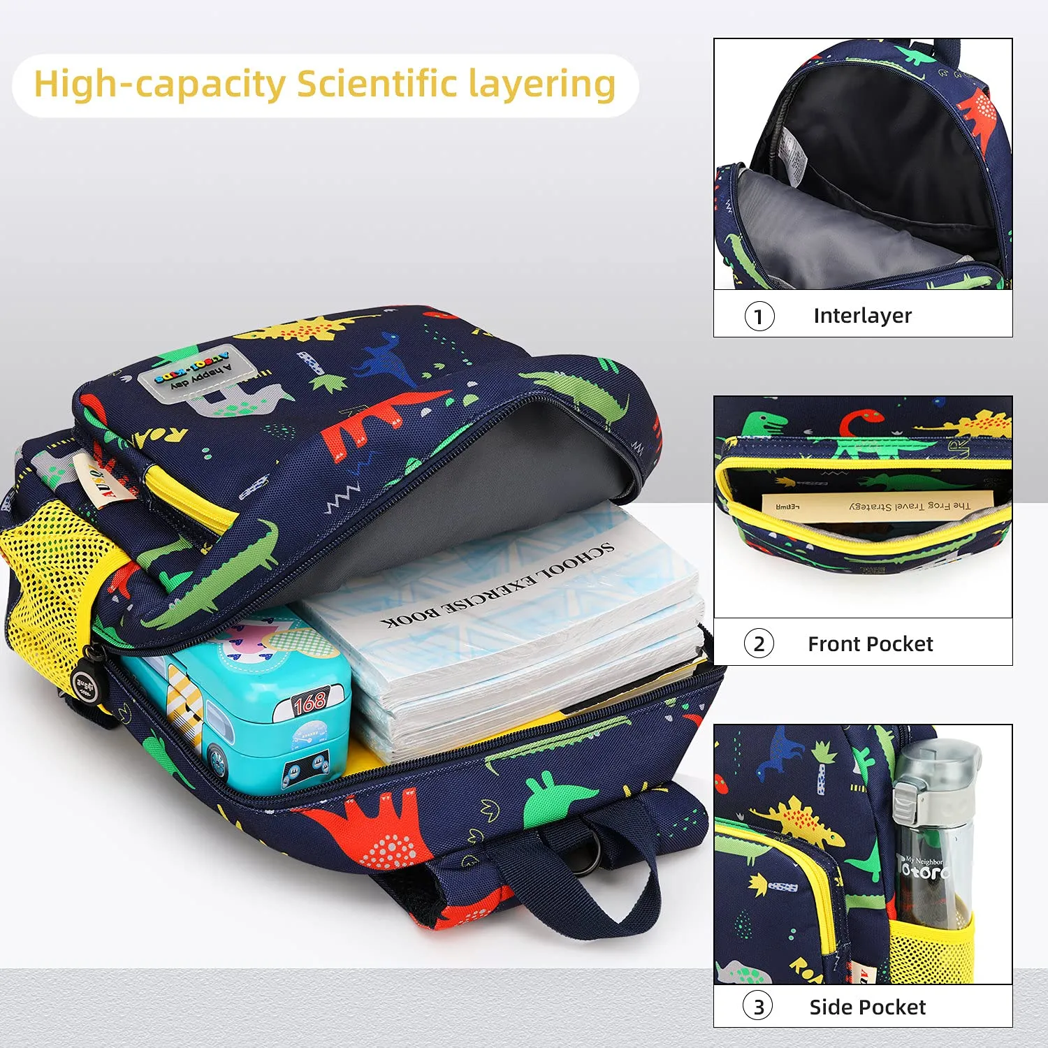 3D Dinosaur Backpack Toddler Backpacks for Boys and Girls Kids Backpack Waterproof Preschool Safety Harness Leash (Roar)