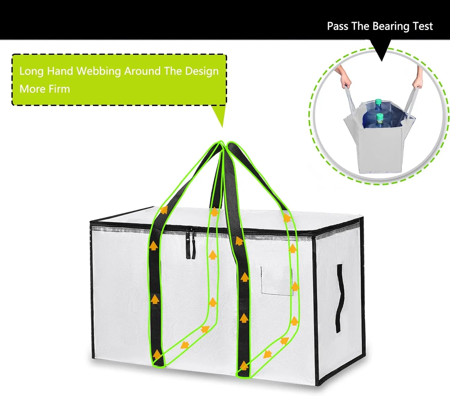4 Pack Extra Large Bag Heavy Duty Large Moving Bags with Strong Zipper Durable Storage Bags(Clear-4pack)