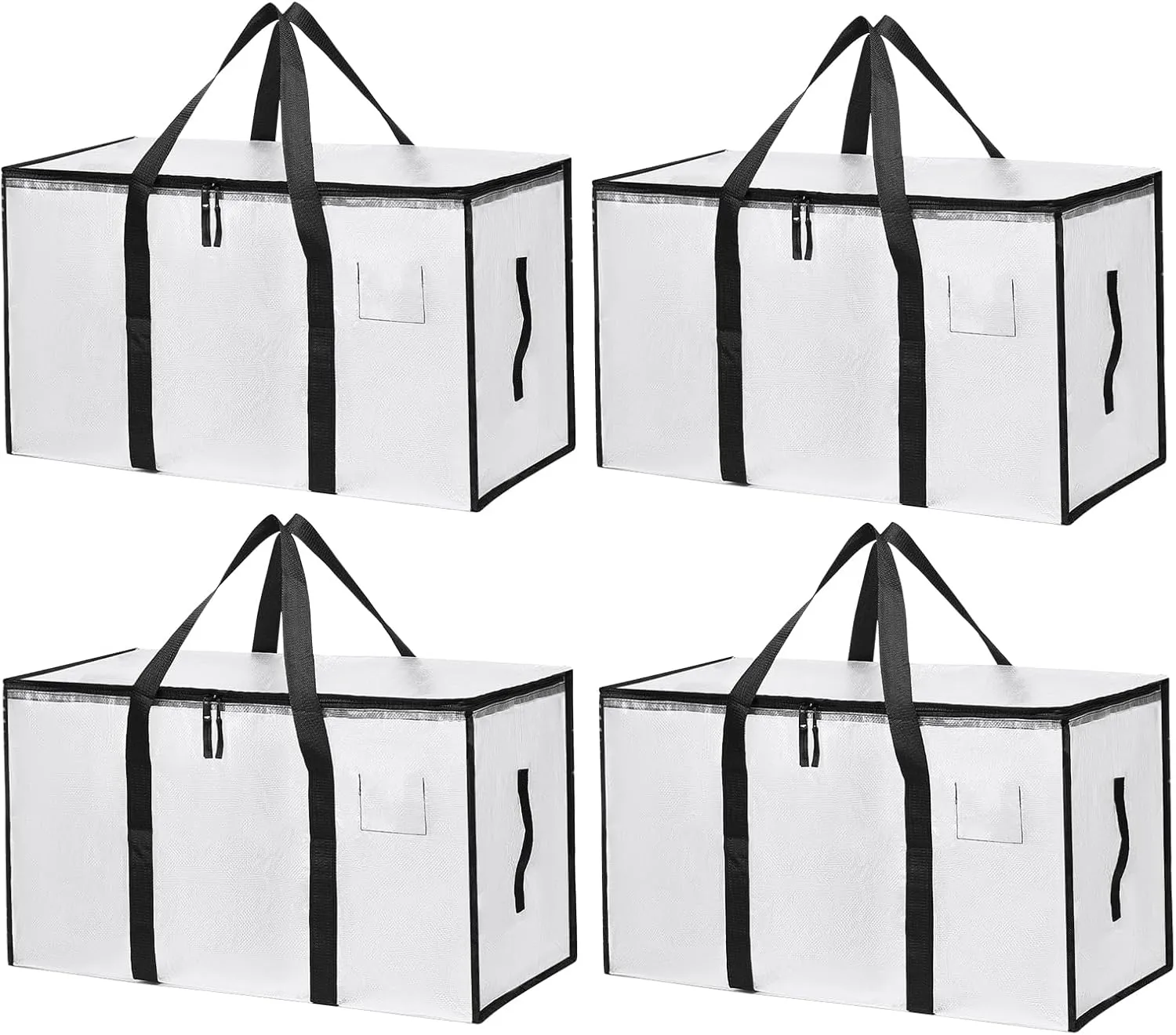 4 Pack Extra Large Bag Heavy Duty Large Moving Bags with Strong Zipper Durable Storage Bags(Clear-4pack)