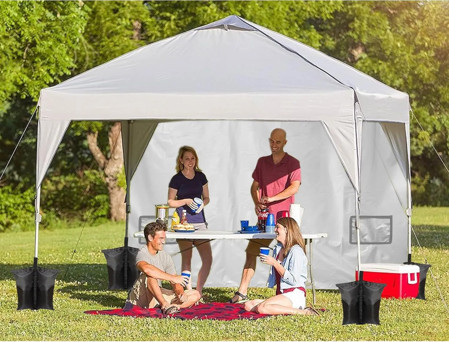 4 Pack(Black) 224 LBS Luma shades Sand Bags Weights for Canopy Weight Bag，Outdoor Gazebo Advertising Tent Sunshade Windproof sandbag Bag for Pop up Canopy Tent (Without Sand)
