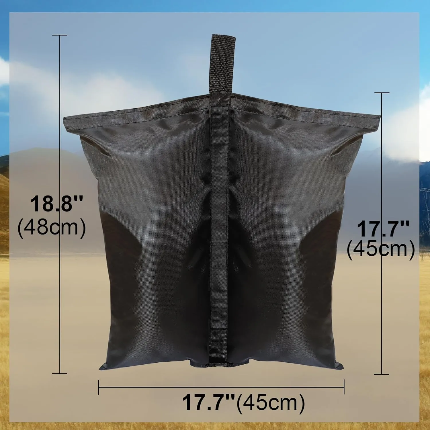 4 Pack(Black) 224 LBS Luma shades Sand Bags Weights for Canopy Weight Bag，Outdoor Gazebo Advertising Tent Sunshade Windproof sandbag Bag for Pop up Canopy Tent (Without Sand)
