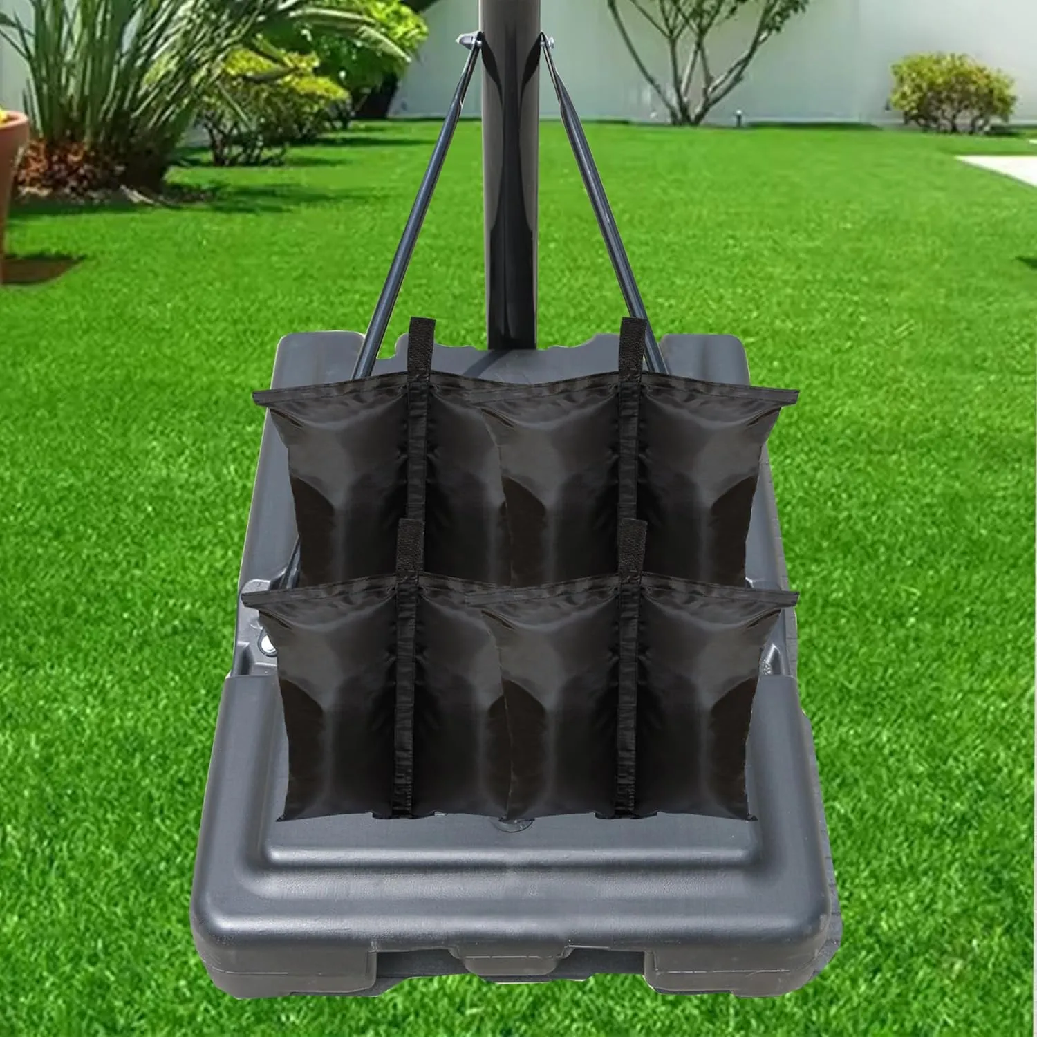 4 Pack(Black) 224 LBS Luma shades Sand Bags Weights for Canopy Weight Bag，Outdoor Gazebo Advertising Tent Sunshade Windproof sandbag Bag for Pop up Canopy Tent (Without Sand)