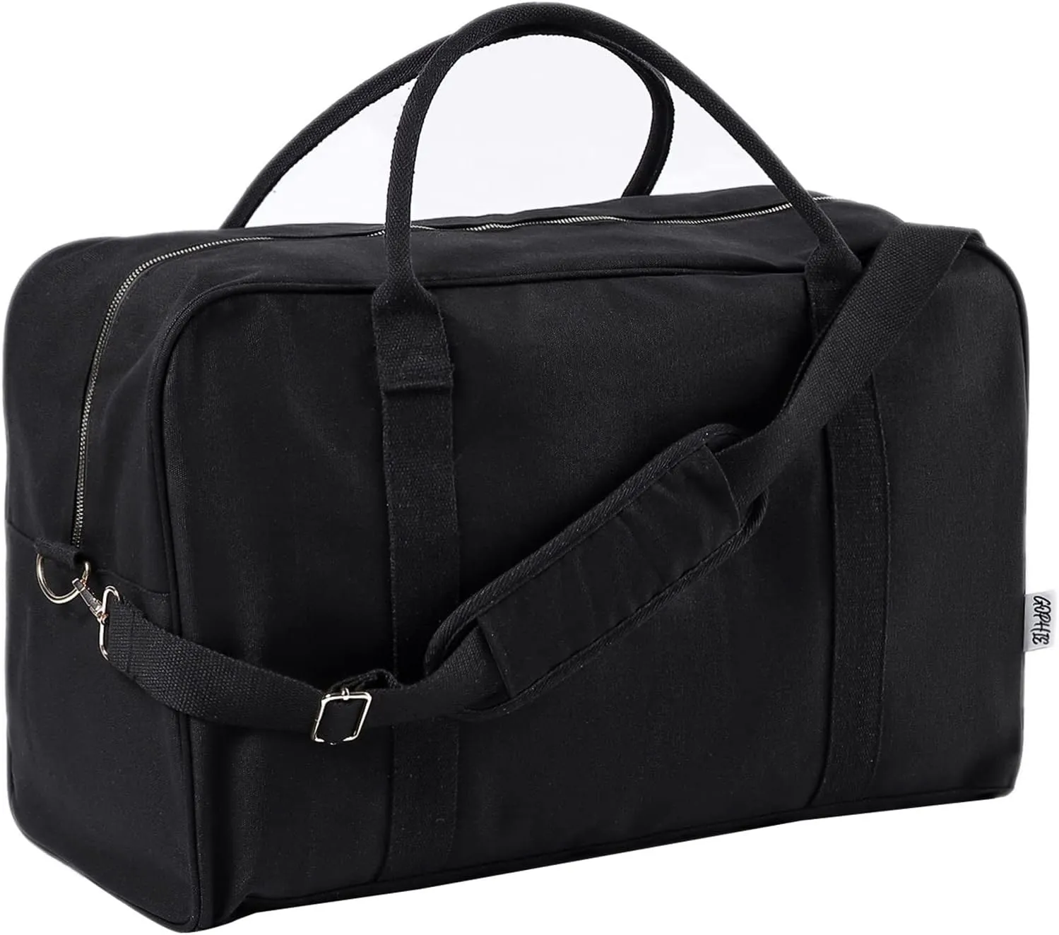 45L Large Travel Duffel Bag Weekender Bag for Women Canvas Overnight Bag Carry On Luggage Duffel Bag (Black)