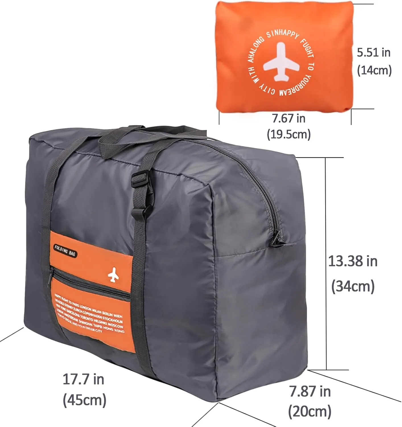 4PCS Travel Bag Foldable Duffle Bag Lightweight Luggage Bag Personal Item Bag for Airlines (4PCS Waterproof Bag)