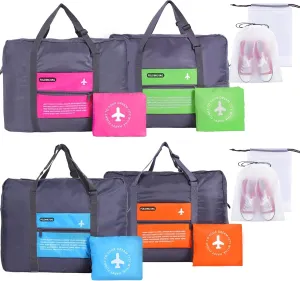 4PCS Travel Bag Foldable Duffle Bag Lightweight Luggage Bag Personal Item Bag for Airlines (4PCS Waterproof Bag)