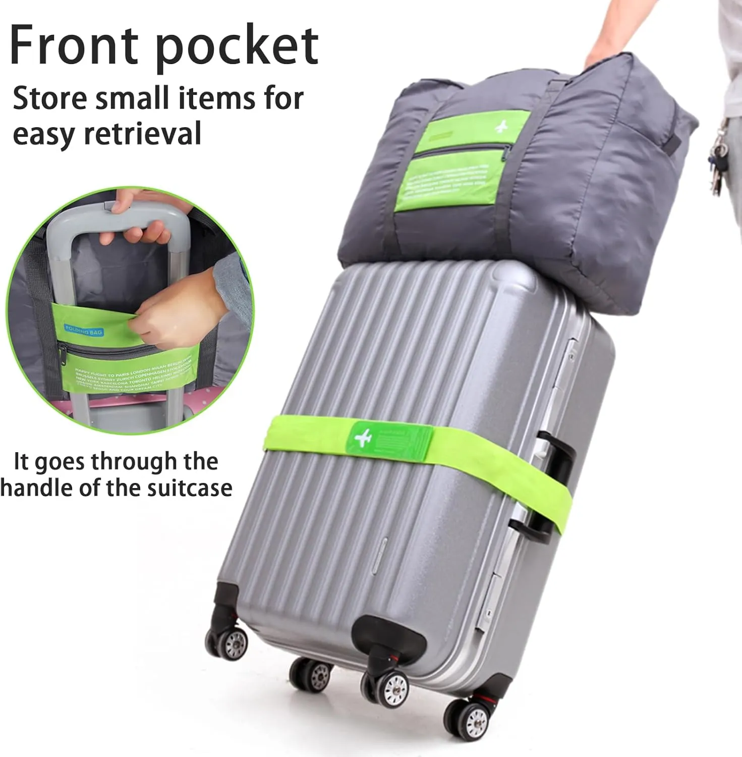 4PCS Travel Bag Foldable Duffle Bag Lightweight Luggage Bag Personal Item Bag for Airlines (4PCS Waterproof Bag)