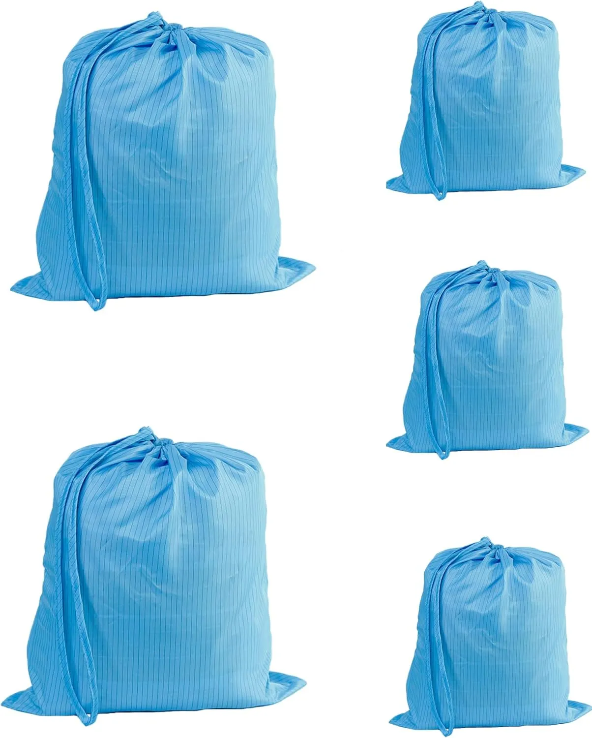 5 Pack ESD Anti-Static Dust-Free Drawstring Bags for Electronics,Cleanroom Storage and Work,28x36cm Reusable Backpack (Blue)
