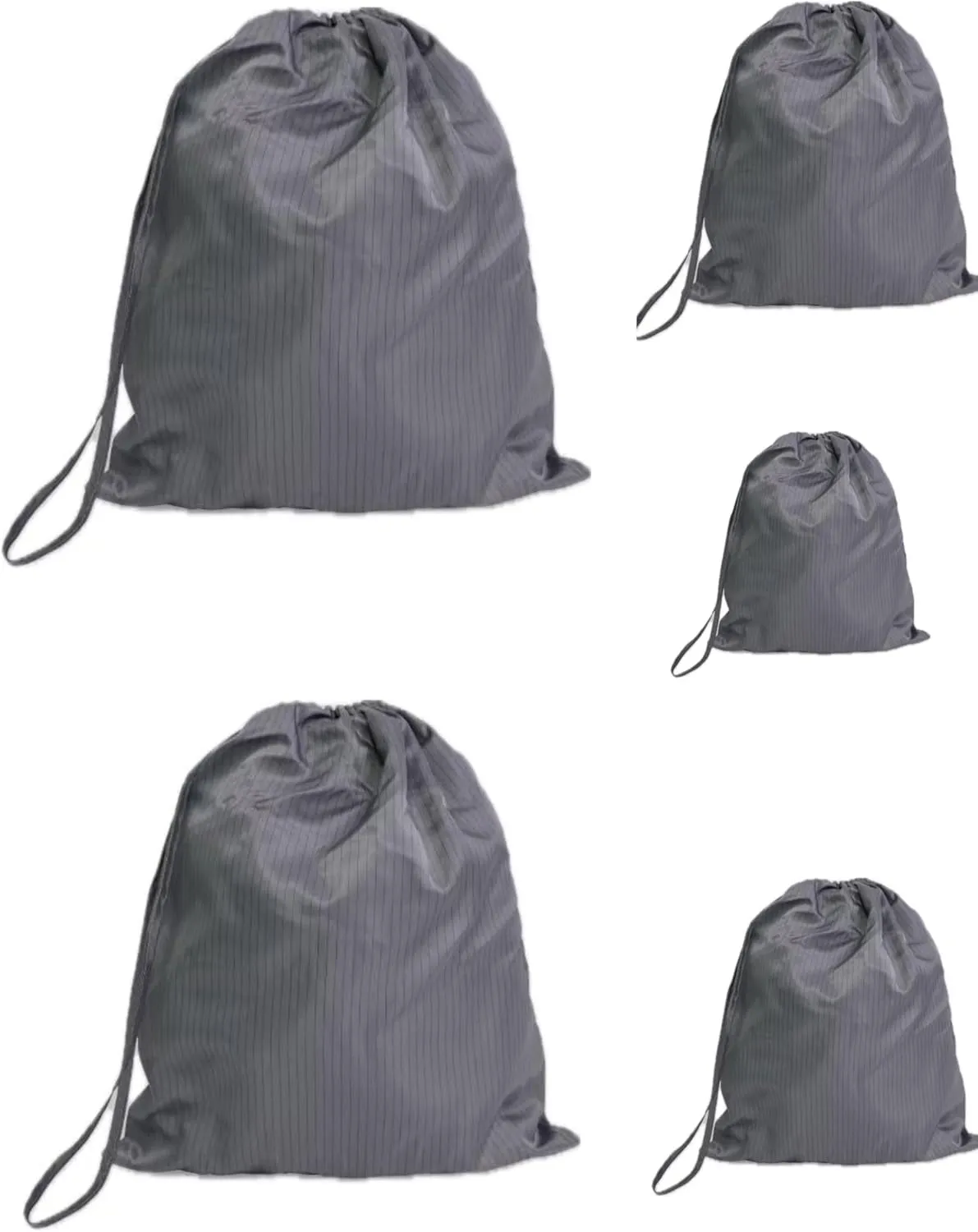 5 Pack ESD Anti-Static Dust-Free Drawstring Bags for Electronics,Cleanroom Storage and Work,28x36cm Reusable Backpack (Grey)