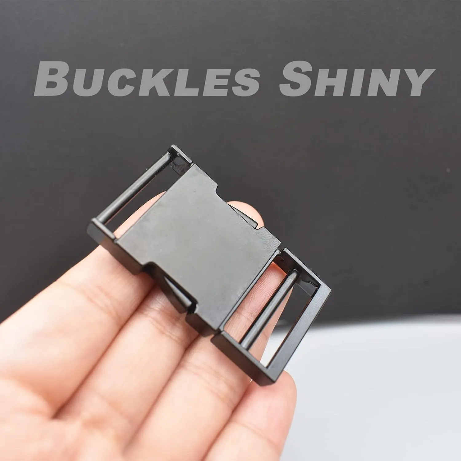 6 pcs 1 inch Metal Buckles Side Quick Release Single Adjustable Buckle for Straps Paracord Backpack Webbing Belt Dog Collars,Black