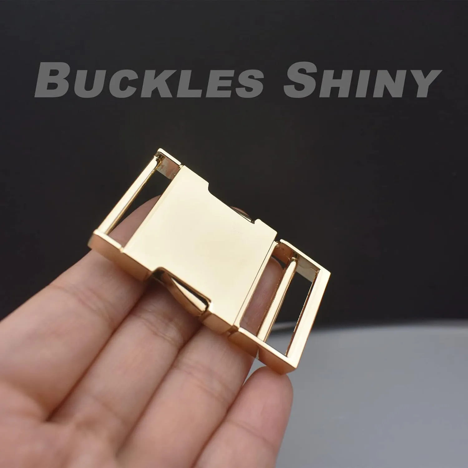 6 pcs 1 inch Metal Buckles Side Quick Release Single Adjustable Buckle for Straps Paracord Backpack Webbing Belt Dog Collars,Light Gold