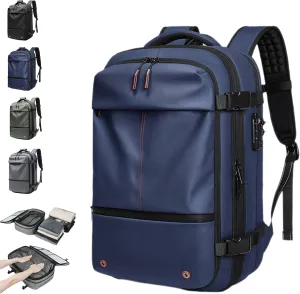 60L Voyage Vac Backpack,Expandable Vacuum Seal Travel Backpack Tsa Lock,Waterproof Anti Theft Vacuum Compression Backpacks (Blue)