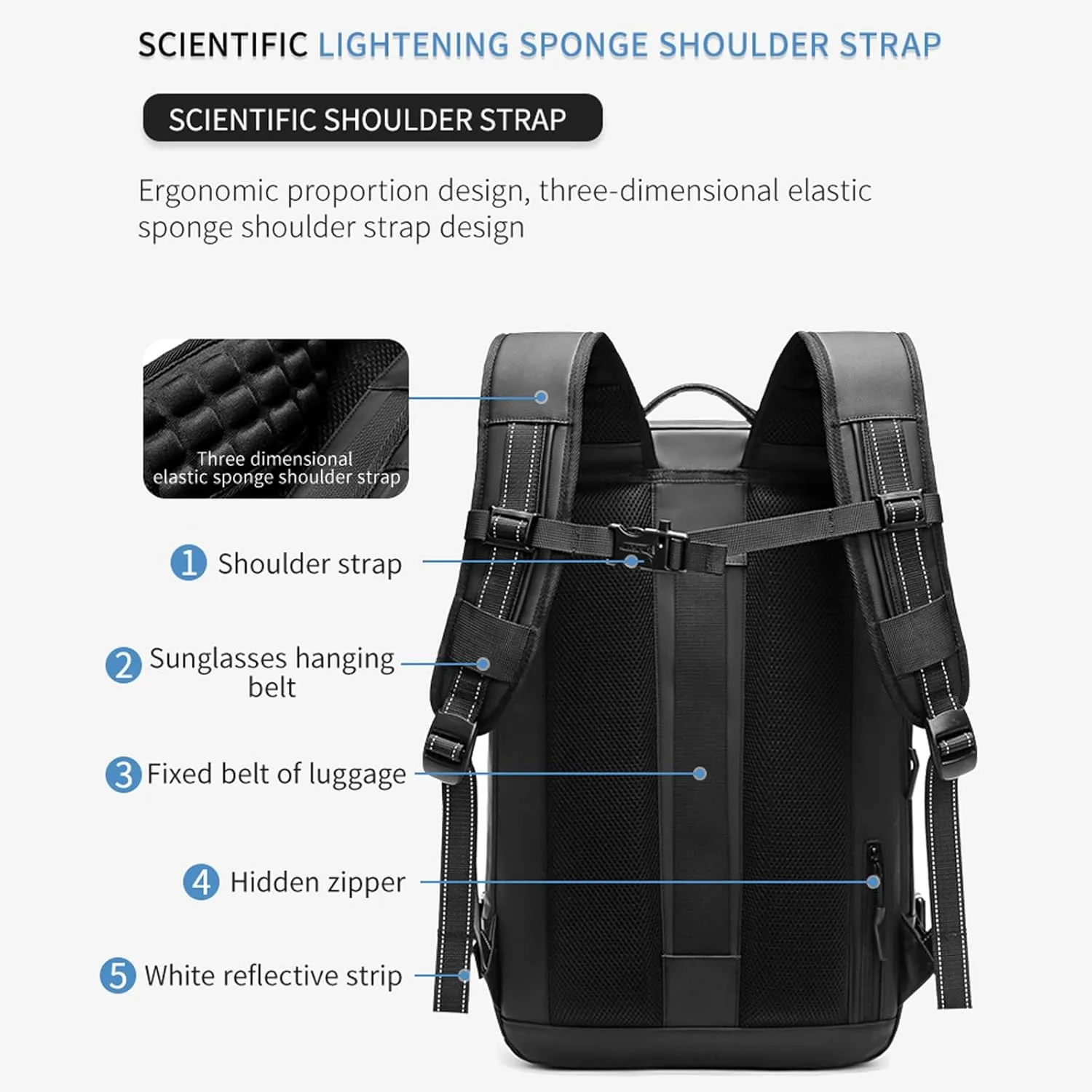 60L Voyage Vac Backpack,Expandable Vacuum Seal Travel Backpack Tsa Lock,Waterproof Anti Theft Vacuum Compression Backpacks (Blue)
