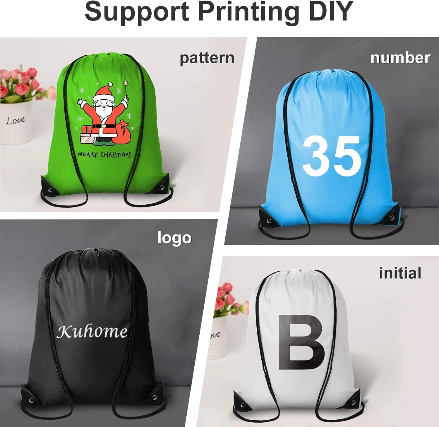 6Pcs Drawstring Backpacks Bulk String Bag Cinch Sack Pack Storage Knapsack Polyester Gift Bags Sports Drawstring Bags for Trip Gym Party Bags(6 Colors)