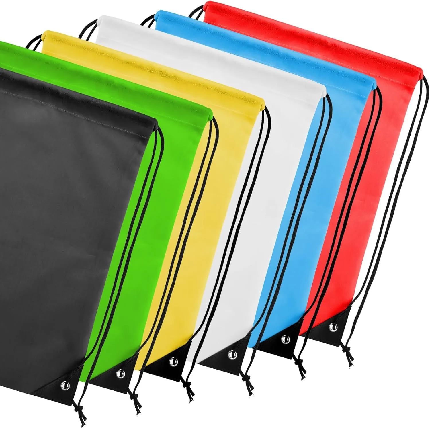 6Pcs Drawstring Backpacks Bulk String Bag Cinch Sack Pack Storage Knapsack Polyester Gift Bags Sports Drawstring Bags for Trip Gym Party Bags(6 Colors)
