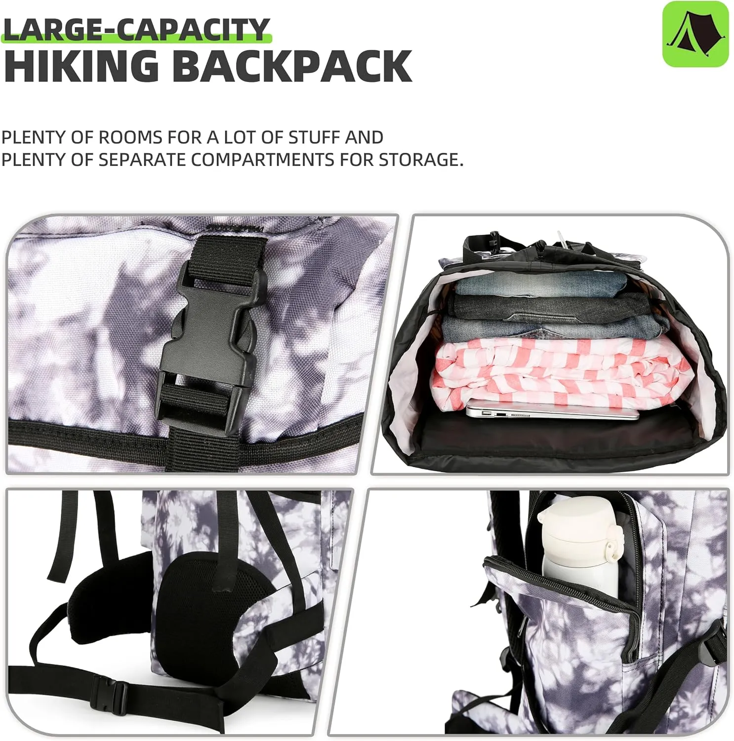 70L Hiking Backpacks Men Women Molle Army Assault Pack Tactical Bag Rucksack