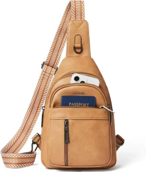 7L Sling Bag For Women Men Backpack Fanny Pack Crossbody Chest Travel Shoulder Belt Bags Purse Handbag PU Leather
