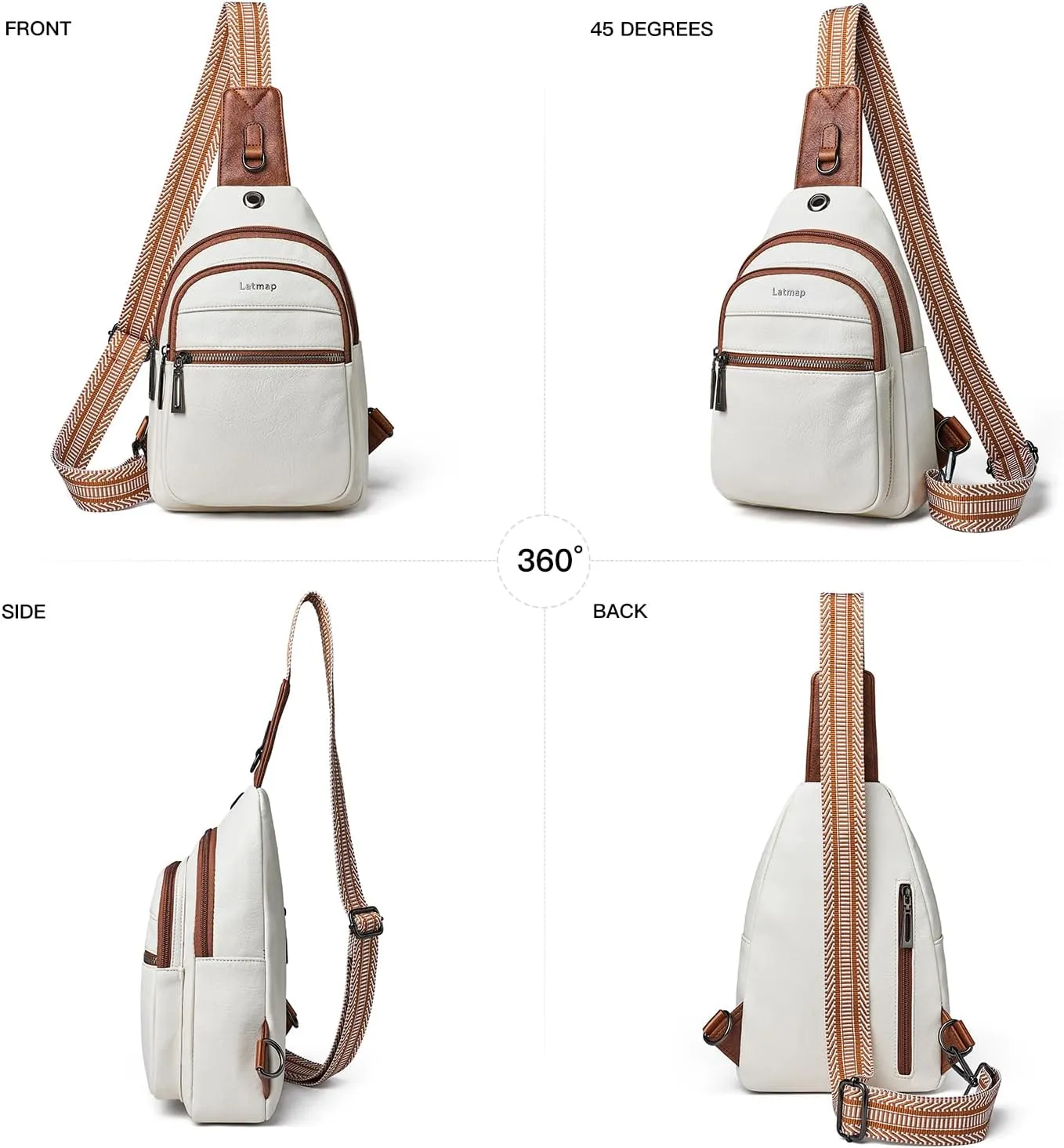 7L Sling Bag For Women Men Crossbody Shoulder Tote Blet Bags Backpack Fanny Pack Travel Purse Faux Leather