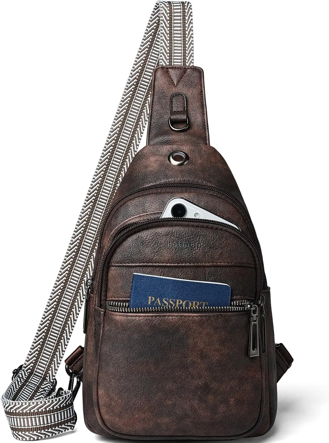7L Sling Bag For Women Men Crossbody Shoulder Tote Blet Bags Backpack Fanny Pack Travel Purse Faux Leather